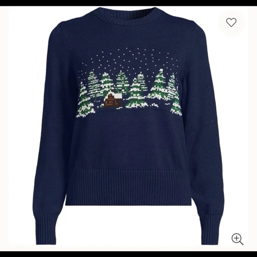 NWT Lands’ End Women's Drifter Modern Jacquard Crew Neck Sweater size Small - Picture 3 of 12